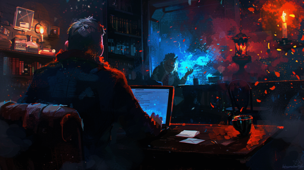 Professional from behind reading valuable follow-up email after keynote